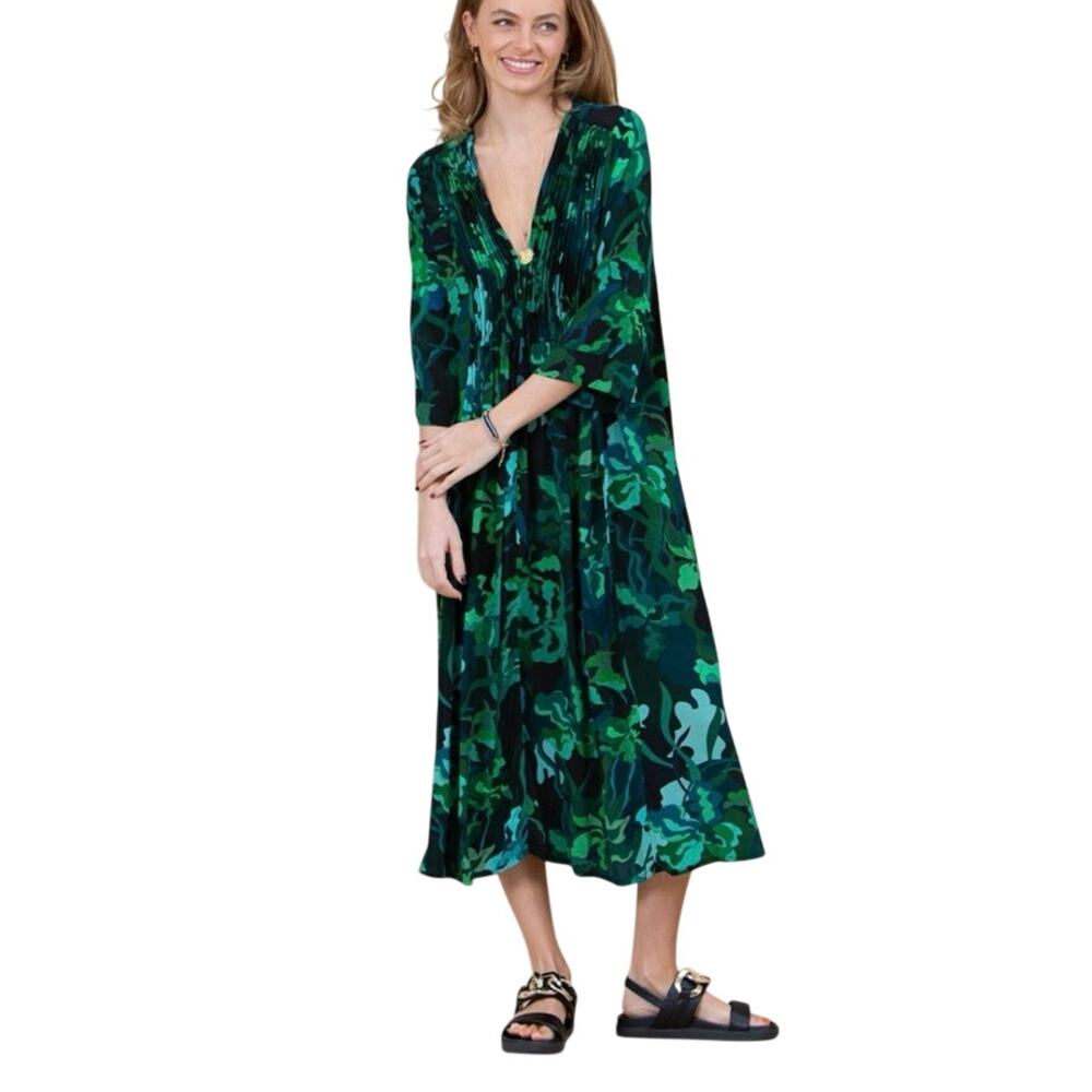 One Season Australia Dress GREEN MIA MIDI Dress Size Large